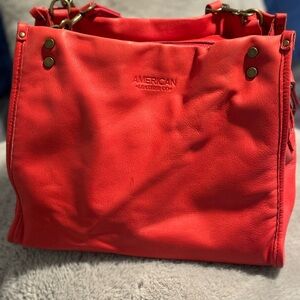American Leather Co. Red Leather Shoulder Bag